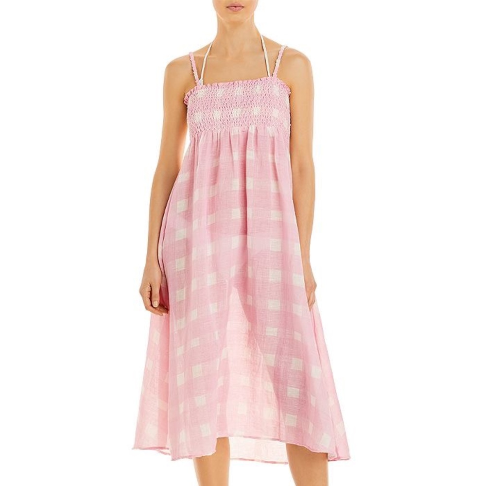 SOLID & STRIPED willow pink gingham dress